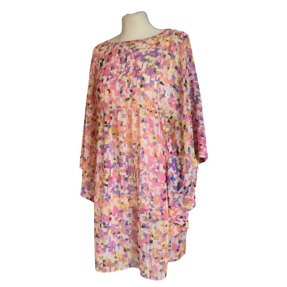 Trina Turk Kaftan Kimono Dress Size 10 Boho Resortwear Tropical  Glam - Picture 5 of 10